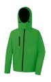 Heren Softshell Jas hoodie Result R230M vivid-green-black